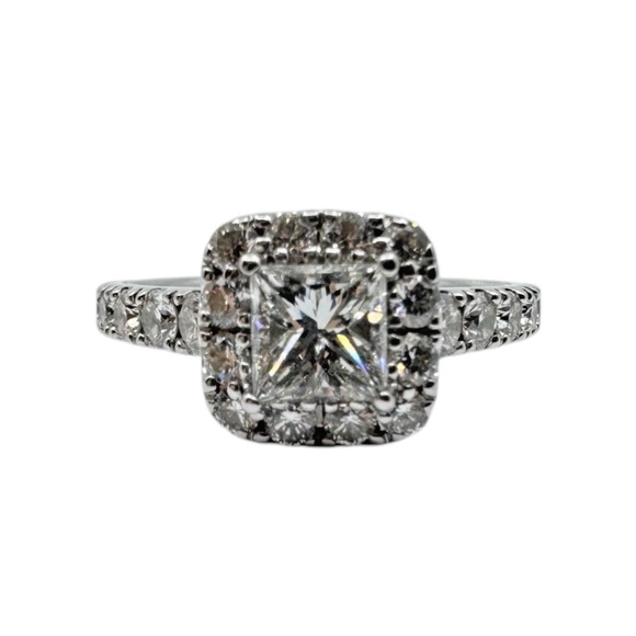 Neil Lane 14K GIA Certified 0.70Ct H SI2 Square Mod Brilliant Diamond Ring - Picture 1 of 8